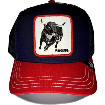 Casquette trucker bleue marine et rouge bull Raging Bull Fab Farm Goorin Bros.