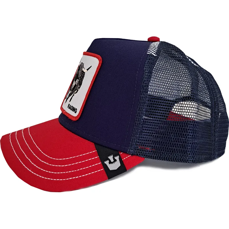 cappellino-trucker-blu-marino-e-rosso-toro-raging-bull-fab-farm-di-goorin-bros