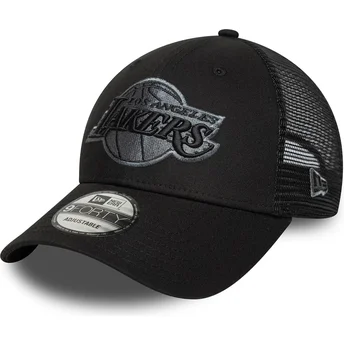 Casquette trucker noire ajustable avec logo grise 9FORTY Los Angeles Lakers NBA New Era