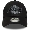 casquette-trucker-noire-ajustable-avec-logo-grise-9forty-los-angeles-lakers-nba-new-era