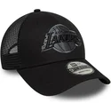 casquette-trucker-noire-ajustable-avec-logo-grise-9forty-los-angeles-lakers-nba-new-era
