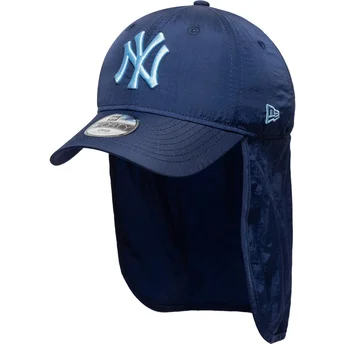 Niebieska czapka z zakrzywionym daszkiem snapback dla chłopca z niebieskim logo 9FORTY Sun Shield New York Yankees MLB od New Er