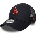 cappellino-trucker-blu-marino-regolabile-per-bambino-con-logo-rosso-9forty-homefield-dei-los-angeles-dodgers-mlb-di-new-era