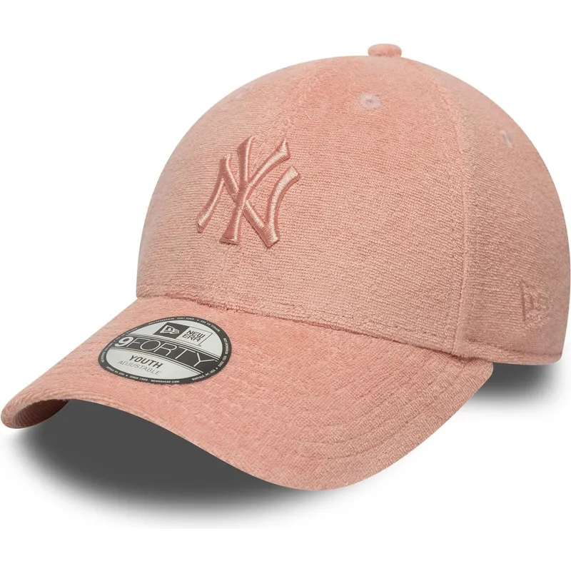 gorra-curva-rosa-ajustable-para-nino-9forty-towelling-de-new-york-yankees-mlb-de-new-era