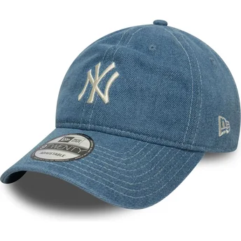Verstellbare blaue Curved Cap 9TWENTY Denim New York Yankees MLB von New Era