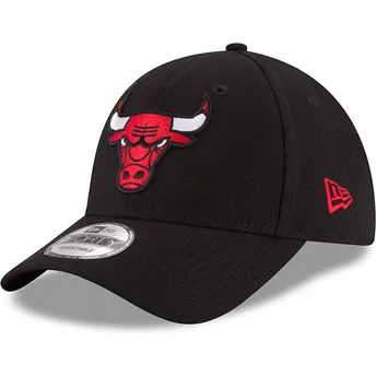 Schwarze gebogene verstellbare Kinderkappe 9FORTY The League von Chicago Bulls NBA von New Era