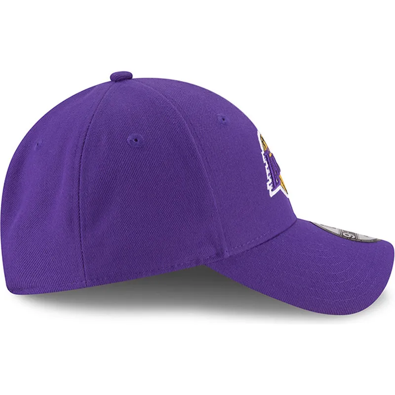 violette-gebogene-verstellbare-kappe-fur-kinder-9forty-the-league-der-los-angeles-lakers-nba-von-new-era