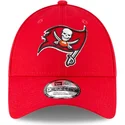 rote-gebogene-verstellbare-kinderkappe-9forty-the-league-der-tampa-bay-buccaneers-nfl-von-new-era