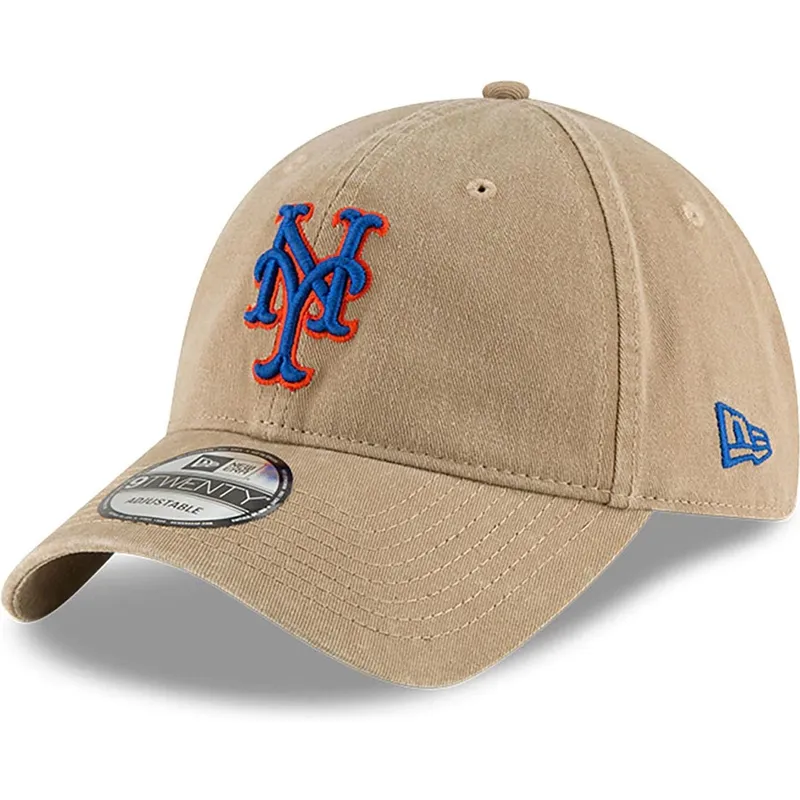cappellino-curvo-beige-regolabile-9twenty-core-classic-dei-new-york-mets-mlb-di-new-era