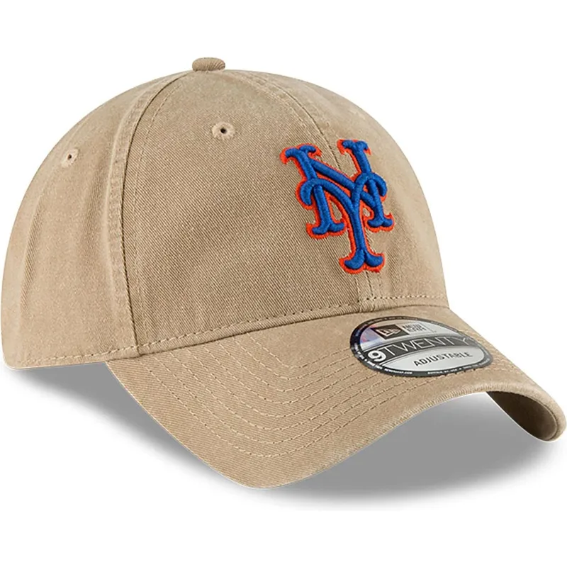 cappellino-curvo-beige-regolabile-9twenty-core-classic-dei-new-york-mets-mlb-di-new-era