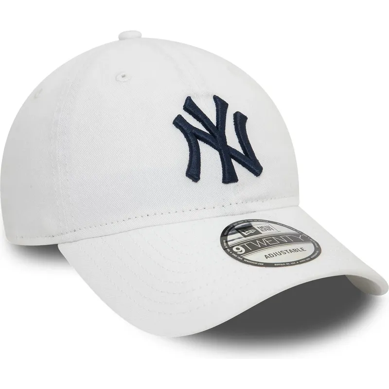 biala-regulowana-czapka-z-zakrzywionym-daszkiem-z-niebieskim-logo-9twenty-core-classic-new-york-yankees-mlb-new-era