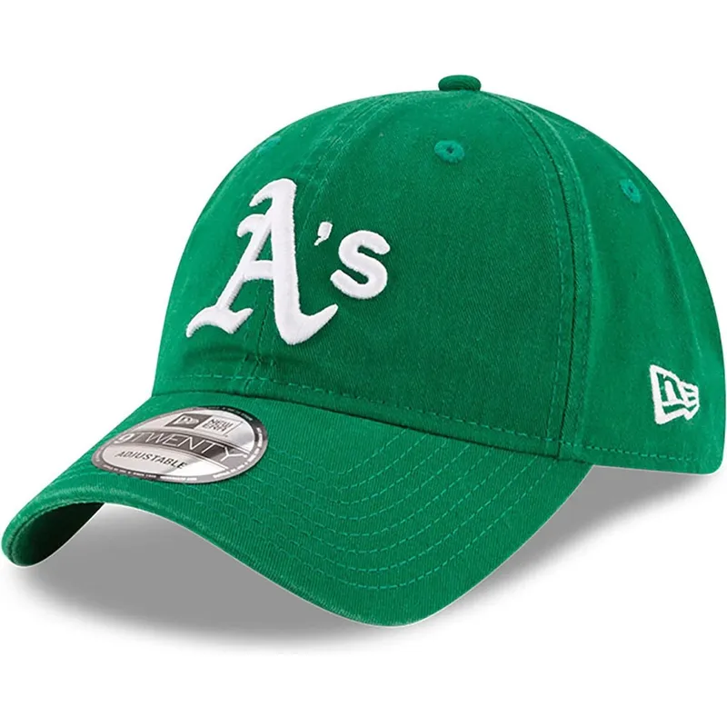 grune-verstellbare-gebogene-kappe-9twenty-core-classic-der-oakland-athletics-mlb-von-new-era