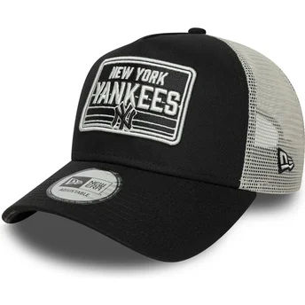 New Era New York Yankees MLB A Frame Patch schwarz-weiße Trucker-Kappe