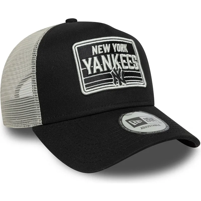 schwarze-und-weisse-trucker-kappe-a-frame-patch-von-new-york-yankees-mlb-von-new-era