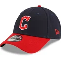 casquette-courbee-bleue-marine-et-rouge-ajustable-9forty-the-league-cleveland-guardians-mlb-new-era