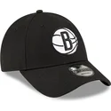schwarze-verstellbare-gebogene-kappe-9forty-the-league-der-brooklyn-nets-nba-von-new-era