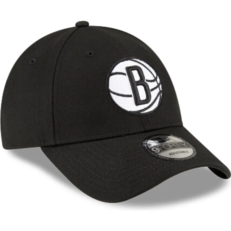 schwarze-verstellbare-gebogene-kappe-9forty-the-league-der-brooklyn-nets-nba-von-new-era