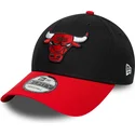 casquette-courbee-noire-et-rouge-ajustable-9forty-side-patch-chicago-bulls-nba-new-era