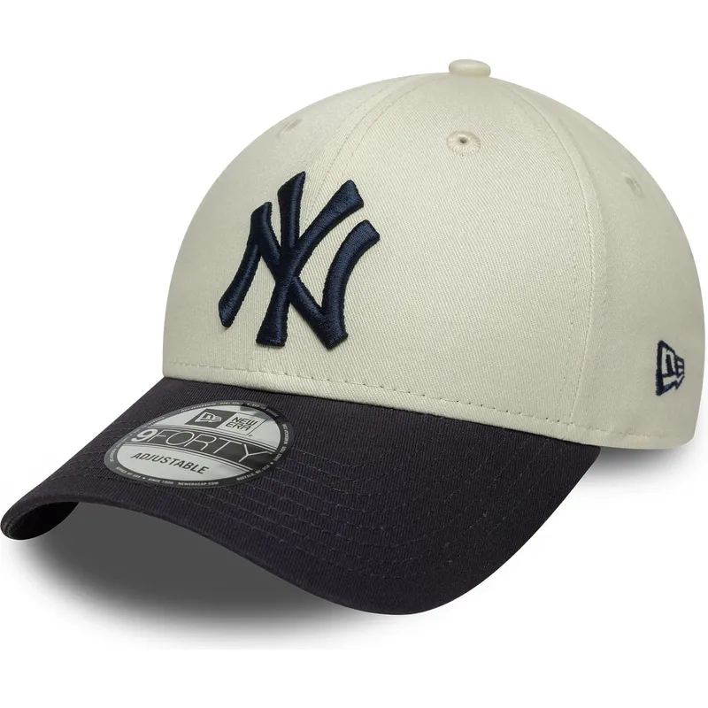 czapka-z-daszkiem-bezowo-granatowa-regulowana-9forty-side-script-new-york-yankees-mlb-od-new-era