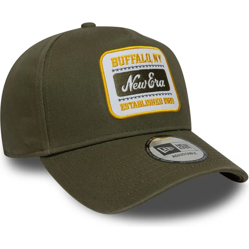 grune-gebogene-snapback-kappe-e-frame-washed-patch-von-new-era