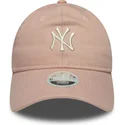 new-era-curved-brim-women-9twenty-dye-denim-new-york-yankees-mlb-pink-adjustable-cap