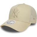 beige-trucker-kappe-fur-damen-a-frame-league-essential-der-new-york-yankees-mlb-von-new-era
