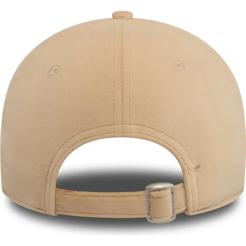 verstellbare-beige-damen-kappe-9forty-velour-diamante-los-angeles-dodgers-mlb-von-new-era
