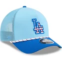 blaue-trucker-kappe-9forty-m-crown-a-frame-4th-july-der-los-angeles-dodgers-mlb-von-new-era
