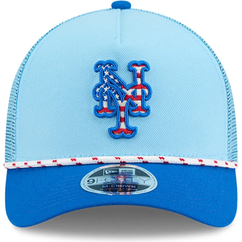 trucker-cap-blau-9forty-m-crown-a-frame-4th-july-von-new-york-mets-mlb-von-new-era