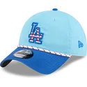 blaue-verstellbare-curved-cap-9twenty-4th-july-der-los-angeles-dodgers-mlb-von-new-era