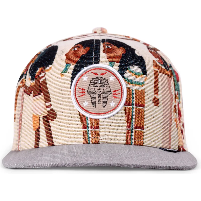 bezowo-szara-czapka-z-daszkiem-typu-snapback-tutanch-linen-marki-djinns