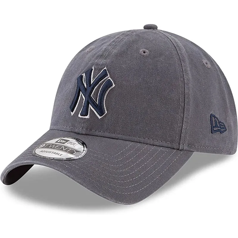 regulowana-szara-czapka-z-zakrzywionym-daszkiem-z-niebieskim-logo-9twenty-core-classics-new-york-yankees-mlb-od-new-era