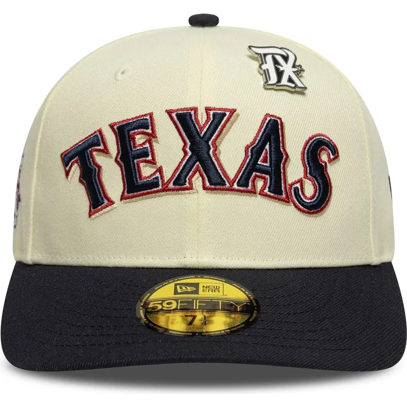 cappellino-curvo-beige-e-blu-marino-aderente-59fifty-all-star-game-pin-dei-texas-rangers-mlb-di-new-era