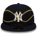 marineblaue-angepasste-59fifty-chain-wrap-flat-cap-der-new-york-yankees-mlb-von-new-era