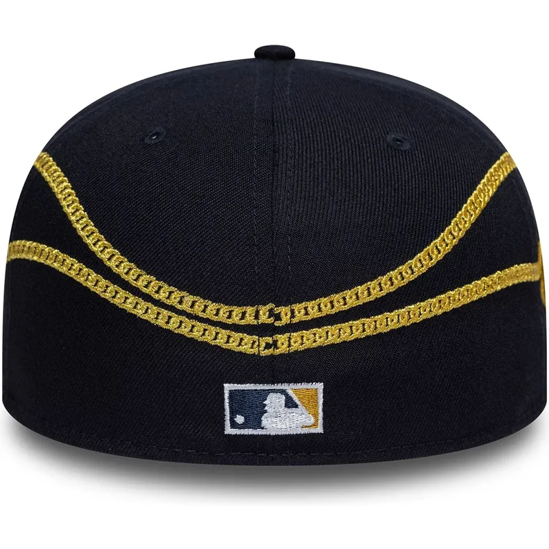 cappello-piatto-blu-marino-regolabile-59fifty-chain-wrap-dei-new-york-yankees-mlb-di-new-era