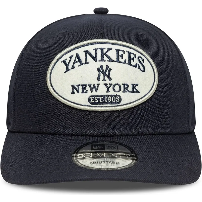 dunkelblaue-gebogene-snapback-kappe-9seventy-stretch-snap-patch-der-new-york-yankees-mlb-von-new-era