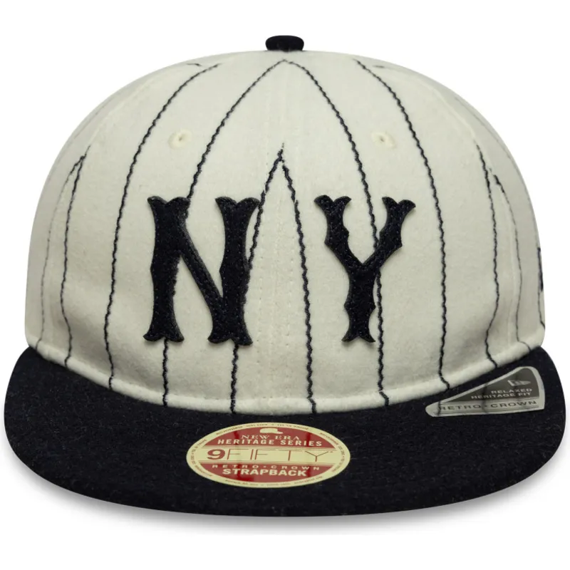 platt-keps-beige-och-marinbla-justerbar-9fifty-retro-crown-heritage-fran-new-york-yankees-mlb-av-new-era