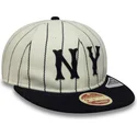 cappello-piatto-beige-e-blu-marino-regolabile-9fifty-retro-crown-heritage-dei-new-york-yankees-mlb-di-new-era