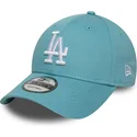 hellblaue-verstellbare-gebogene-kappe-9forty-league-essential-der-los-angeles-dodgers-mlb-von-new-era