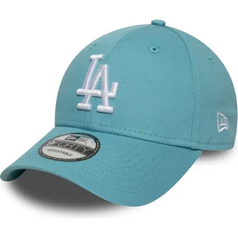 Cappellino curva azzurro regolabile 9FORTY League Essential dei Los Angeles Dodgers MLB di New Era