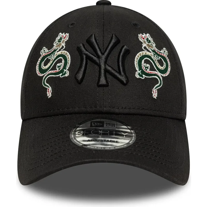 schwarze-verstellbare-curved-cap-mit-schwarzem-logo-9forty-icon-dragon-der-new-york-yankees-mlb-von-new-era