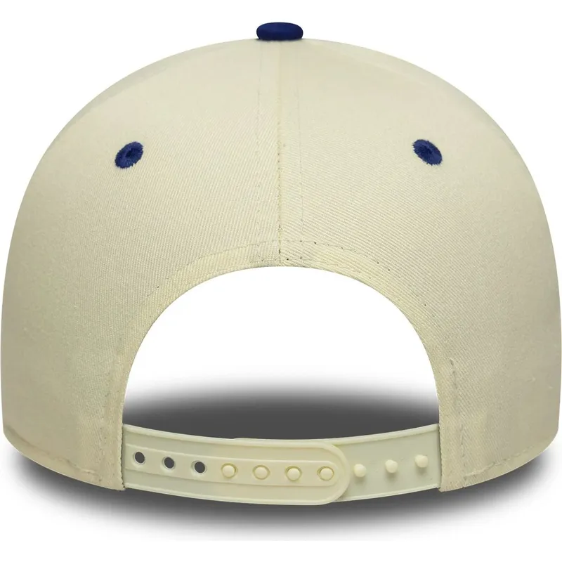 beige-und-blaue-gebogene-snapback-kappe-a-frame-paisley-der-los-angeles-dodgers-mlb-von-new-era