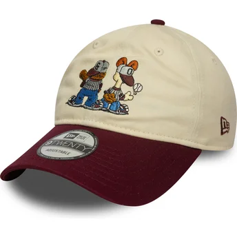 Casquette courbée beige et grenat ajustable 9TWENTY Garfield et Odie New Era