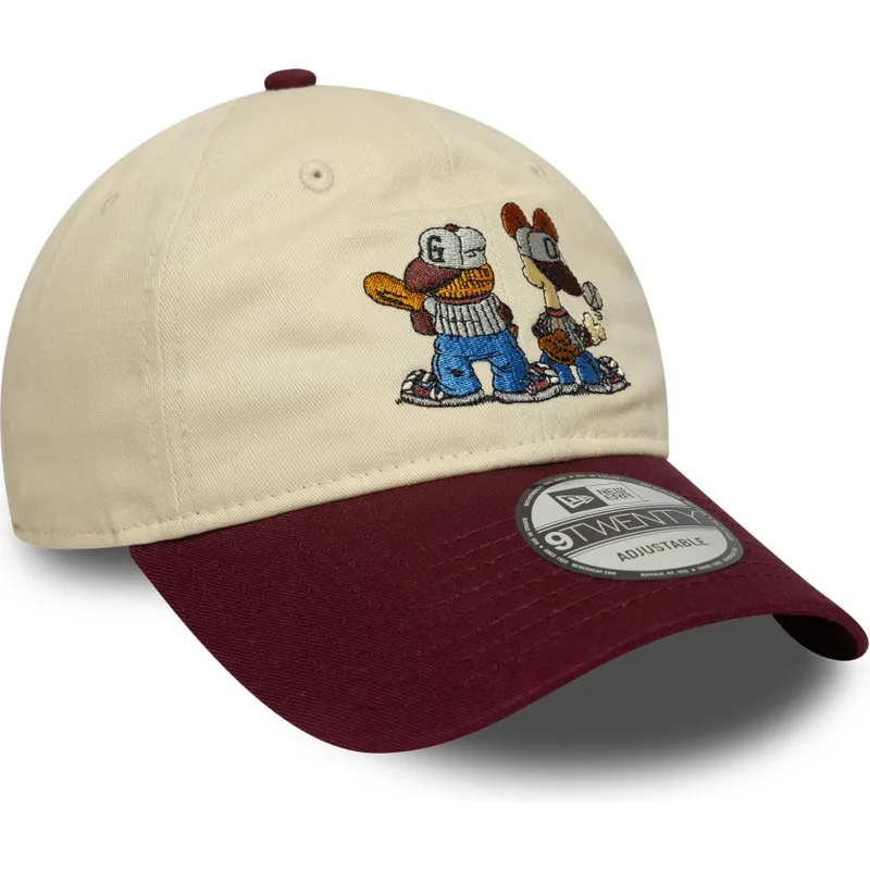 beige-und-weinrote-verstellbare-curved-cap-9twenty-garfield-und-odie-von-new-era beige-und-weinrote-verstellbare-curved-cap-9twenty-garfield-und-odie-von-new-era