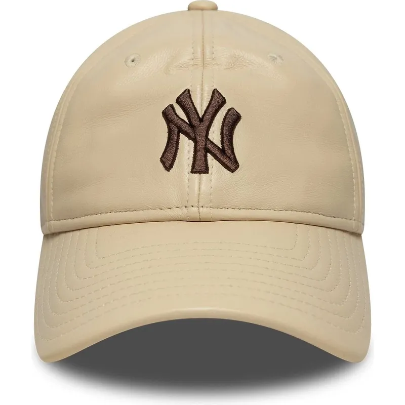 new-era-new-york-yankees-mlb-9twenty-justerbar-beige-bojd-keps-med-brunt-laderlogotyp