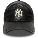 cappello-curvo-nero-regolabile-9twenty-in-pelle-dei-new-york-yankees-mlb-di-new-era