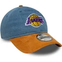 justerbar-bla-och-brun-bojd-keps-9twenty-denim-midi-los-angeles-lakers-nba-fran-new-era