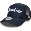trucker-cap-marineblau-a-frame-script-von-new-york-yankees-mlb-von-new-era