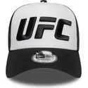 weisse-und-schwarze-gebogene-kappe-a-frame-core-von-ufc-ultimate-fighting-championship-von-new-era