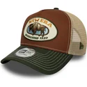 trucker-cap-braun-und-grun-a-frame-animal-patch-buffel-von-new-era